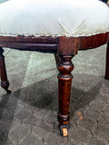 Antique American 19th Century Victorian Carved Walnut Slipper Chair Leg Close Up
