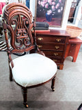 Antique American 19th Century Victorian Carved Walnut Slipper Chair 2