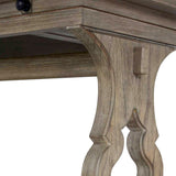 Gabby Furniture Burnette Light Wood Grain Transitional Leafed Console Table Close Up Details