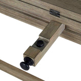 Gabby Furniture Burnette Light Wood Grain Transitional Leafed Console Table Hardware Close Up