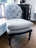 New Century Furniture Black Grey Patterned Charleston Slipper Accent Chair 1