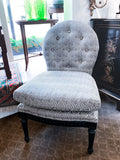 New Century Furniture Black Grey Patterned Charleston Slipper Accent Chair