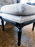New Century Furniture Black Grey Patterned Charleston Slipper Accent Chair Detail