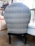 New Century Furniture Black Grey Patterned Charleston Slipper Accent Chair Back