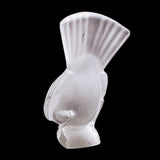 Lalique France Frosted Clear Crystal Drinking Sparrow Bird Discontinued Sculpture Back