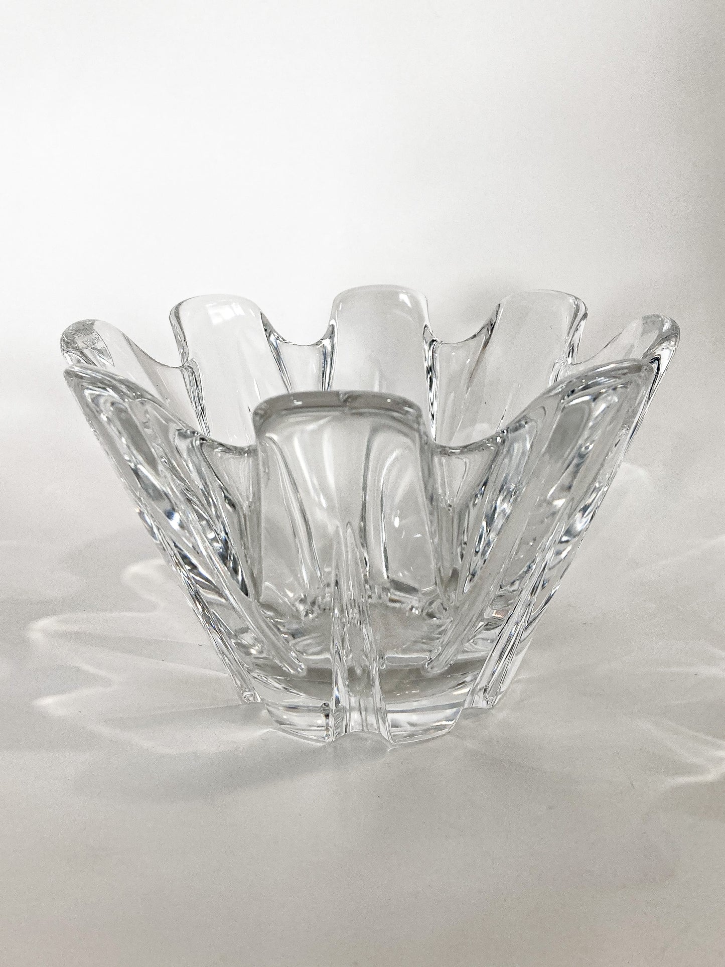 Clear Crystal Glass Scalloped Splash Orrefors Sweden Candy Dish Bowl Side 3