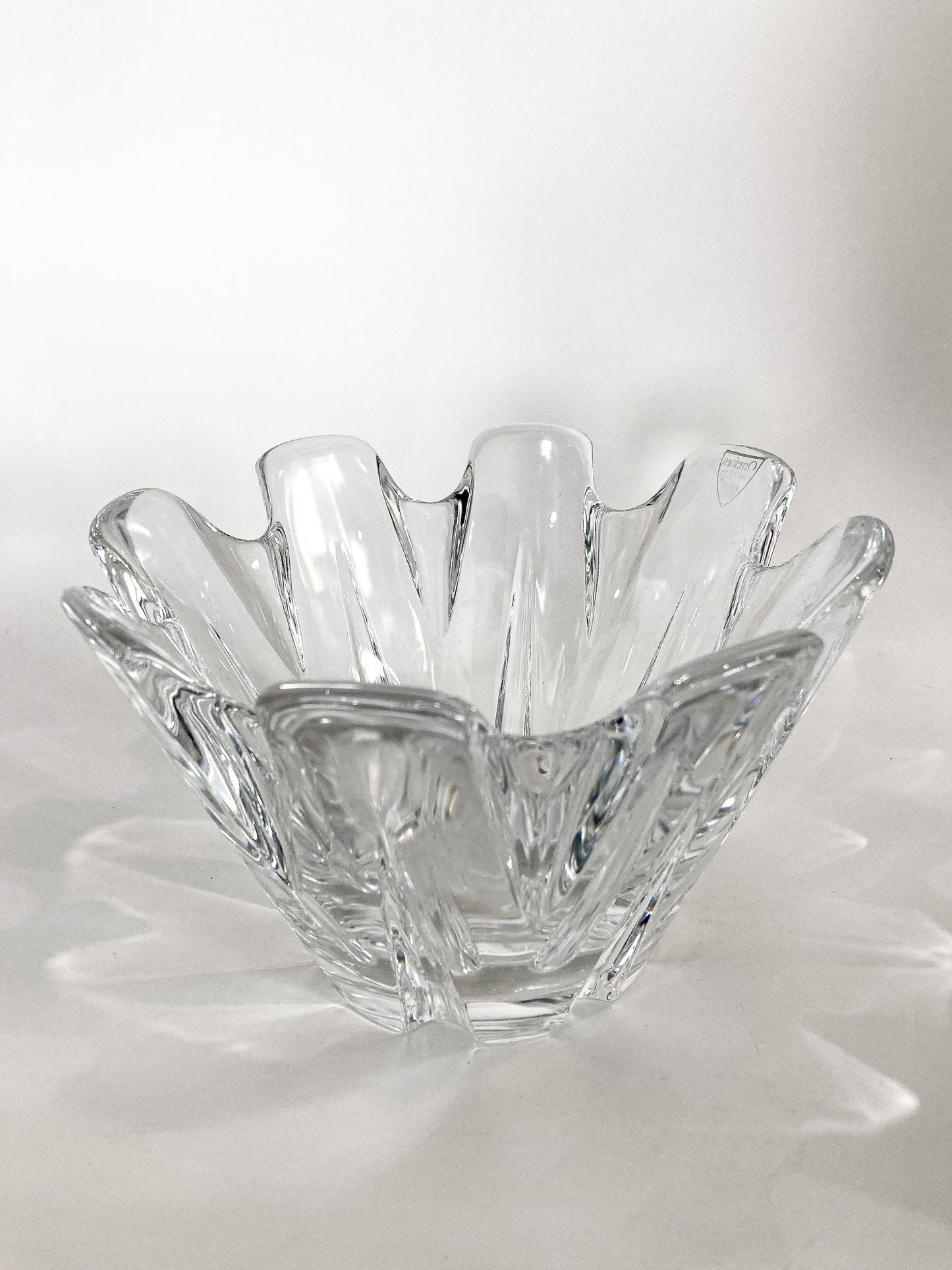 Clear Crystal Glass Scalloped Splash Orrefors Sweden Candy Dish Bowl Side 5