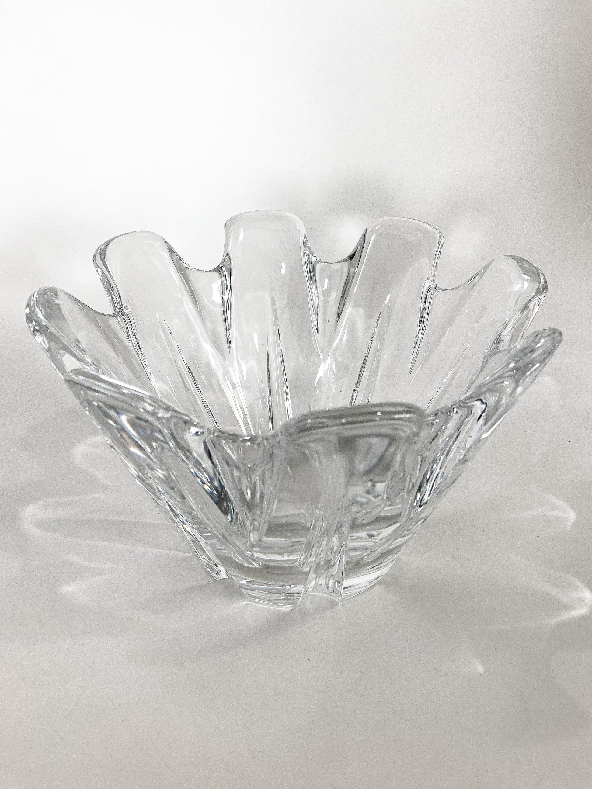 Clear Crystal Glass Scalloped Splash Orrefors Sweden Candy Dish Bowl Side 6