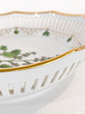 Vintage Danica Style Flora Oxyria Digyna Denmark Porcelain Gilt Bowl Plate Outside Rim