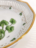 Vintage Danica Style Flora Oxyria Digyna Denmark Porcelain Gilt Bowl Plate Close Up Rim
