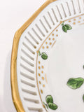 Vintage Danica Style Flora Oxyria Digyna Denmark Porcelain Gilt Bowl Plate Close Up Rim 2