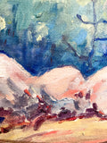 Vintage Estes Park Colorado Landscape Lynval Davidson Framed Oil Painting Surface Texture Close Up 3