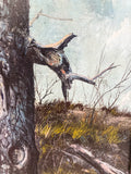 Vintage Jim Hubbard Surrealistic Tree Trunk Oil Painting on Panel Fine Art Close Up 1