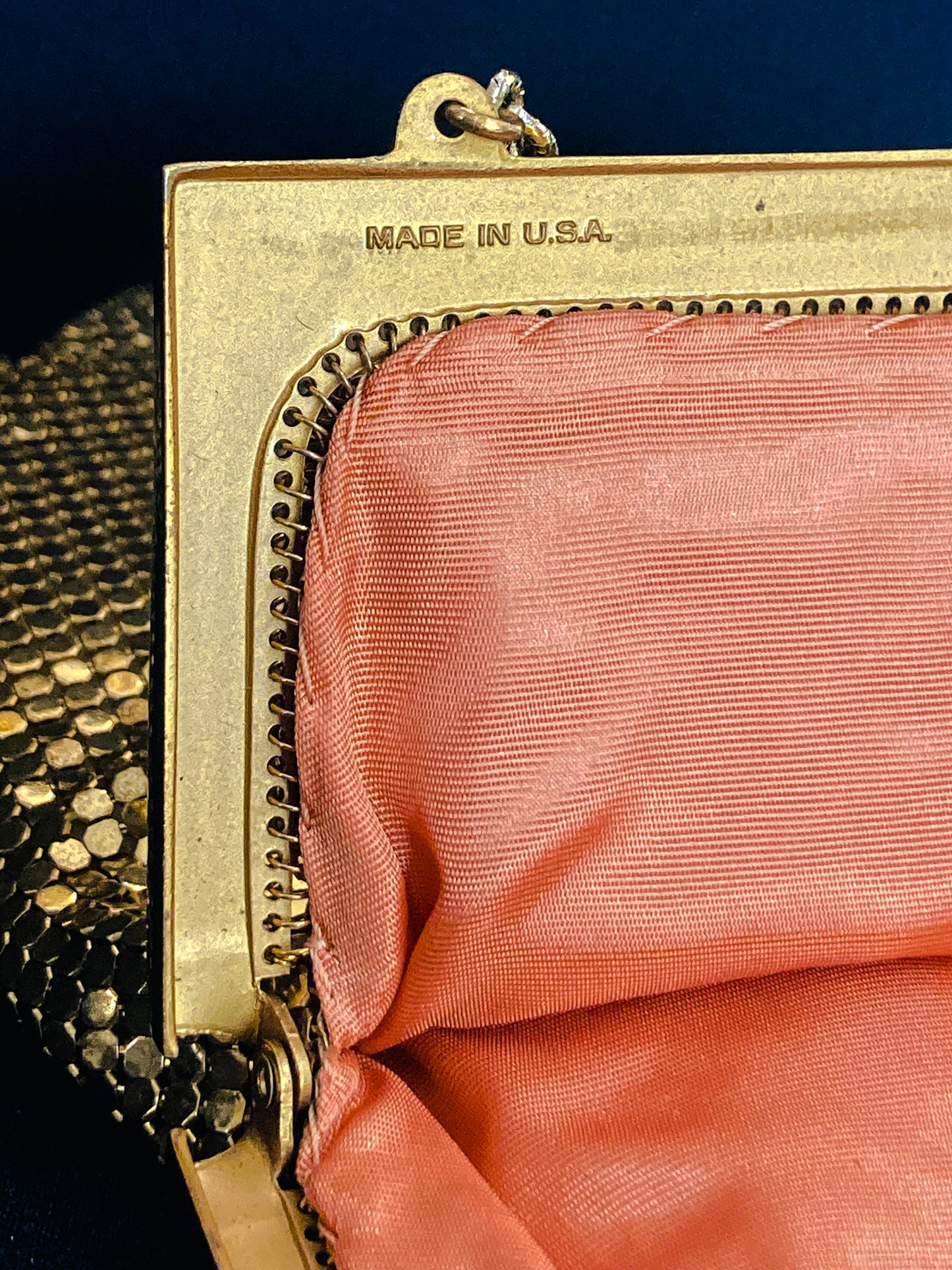 Dazzling Vintage Whiting & Davis Art Deco Style Gold Mesh Handbag Made in USA