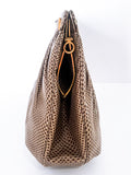 Vintage Judith Leiber Horn Lizard Leather Beige Handbag Clutch Crossbody Purse Side