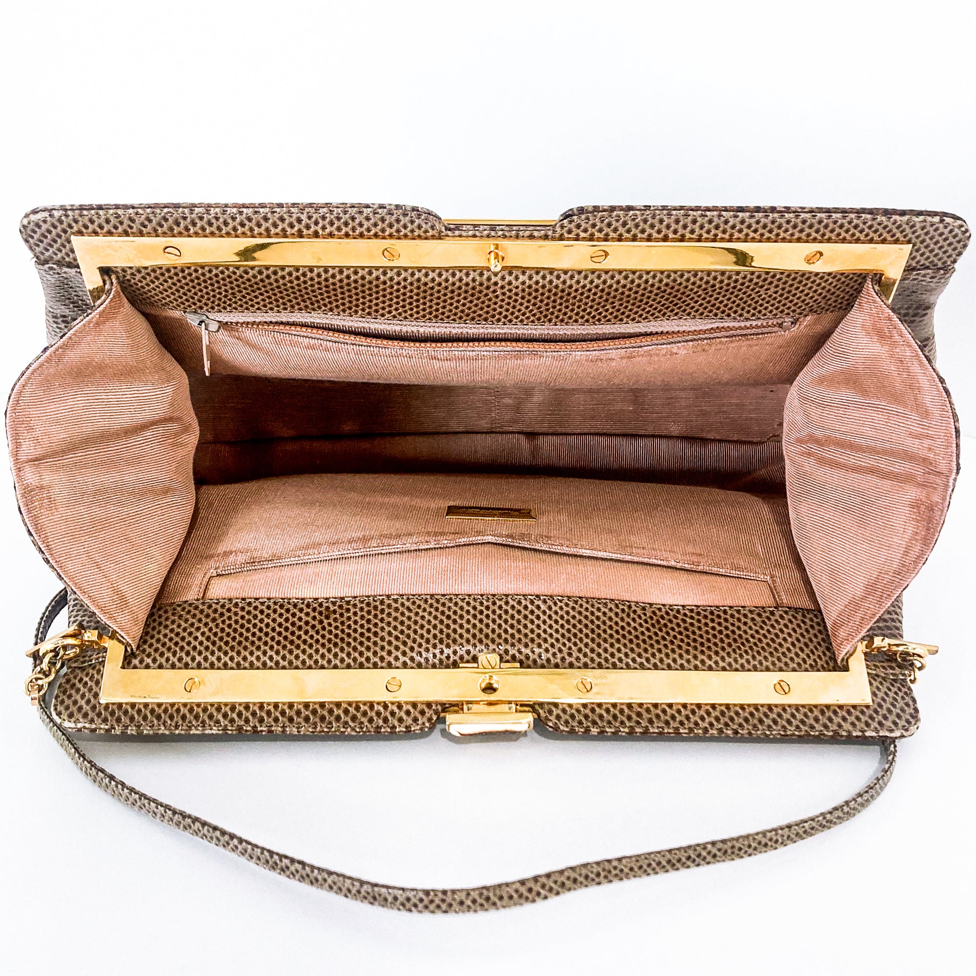 Kelly clutch lizard clutch bag Hermès Brown in Lizard - 15489702