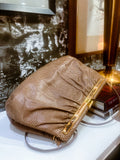 Vintage Judith Leiber Horn Lizard Leather Beige Handbag Clutch Crossbody Purse 4