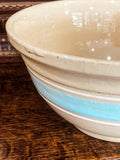 Vintage USA Made Watt Oven Ware Ceramic Blue White Cream 10” Mixing Bowl 3