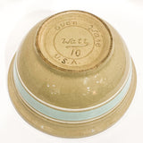 Vintage USA Made Watt Oven Ware Ceramic Blue White Cream 10” Mixing Bowl Bottom