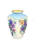 Dreamy Vintage Petite Hand Painted Pansy Flowers Gilded Rim Porcelain Vase 3