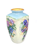 Dreamy Vintage Petite Hand Painted Pansy Flowers Gilded Rim Porcelain Vase 13