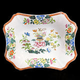 Antique 1850s Wedgwood Enameled Multicolor Floral Footed Compote Dish Top Pattern