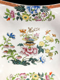 Antique 1850s Wedgwood Enameled Multicolor Floral Footed Compote Dish Close Up Design