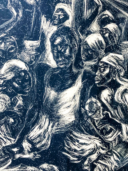 Vintage Marion Greenwood 1951 “Voodoo Ritual” Lithograph Framed Print