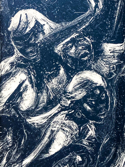 Vintage Marion Greenwood 1951 “Voodoo Ritual” Lithograph Framed Print