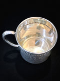 Vintage Reed & Barton Monogrammed Sterling Silver Baby Cup Mug Black Background Inside 1