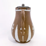 1850s Antique English White Flora Tan Syrup Jug by Dudson Pottery 5