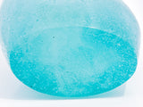 Ombré Ocean Turquoise Glass Wave Pate de Verre Vase by Daum, France Bottom