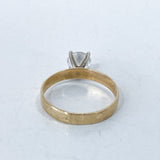 Classic 10K Yellow Gold 4 Prong Solitaire Sparkling CZ Engagement Ring Bottom