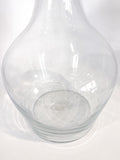 Antique Hand Blown Large Clear Glass Round Topper Decanter Barware Close Up