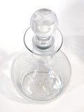 Antique Hand Blown Large Clear Glass Round Topper Decanter Barware Slightly Above