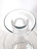 Antique Hand Blown Large Clear Glass Round Topper Decanter Barware Inside Rim