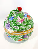 Herend Hand Painted Openwork Sphere Strawberry Vine Porcelain Box Side 5