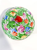 Herend Hand Painted Openwork Sphere Strawberry Vine Porcelain Box Top 2