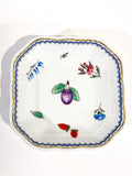 Vintage Richard Ginori Plum Floral Porcelain Italian Small Square Dish Top