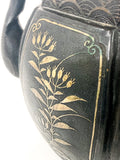 19th Century Mixed Metal Bronze Teapot, Japanese Meiji Period Inlay Close Up
