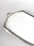 Vintage Haddon Hall Sterling Silver Glamorous Vanity Hand Mirror Top Mirror Side Close Up