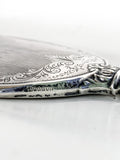 Vintage Haddon Hall Sterling Silver Glamorous Vanity Hand Mirror Haddon Marking Close Up