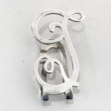 Vintage Sterling Silver Filigree Letter "S" Napkin Money Paper Clip