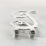 Vintage Sterling Silver Filigree Letter "S" Napkin Money Paper Clip