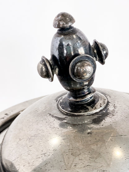 Beautiful Antique C1870 Silver Plated Cold Water Meriden Tankard Pitcher Close Up Topper