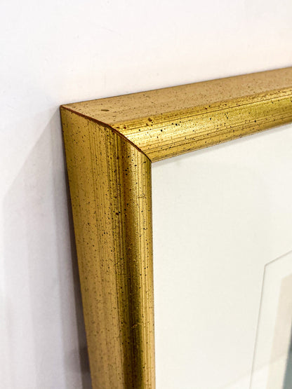 Antique Square Neoclassical Aquatint Eccentric Pedicure Framed Print Corner 1