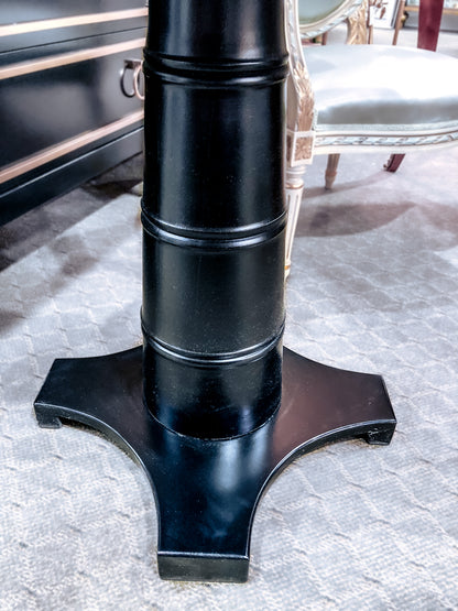 New Madcap Cottage Everglades Black Hexagon Natural Woven Grass Top Accent Side Table Dimensional Base