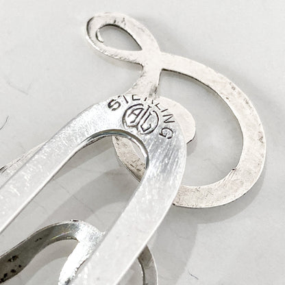Vintage Sterling Silver Filigree Cursive Letter Napkin Money Paper Clip