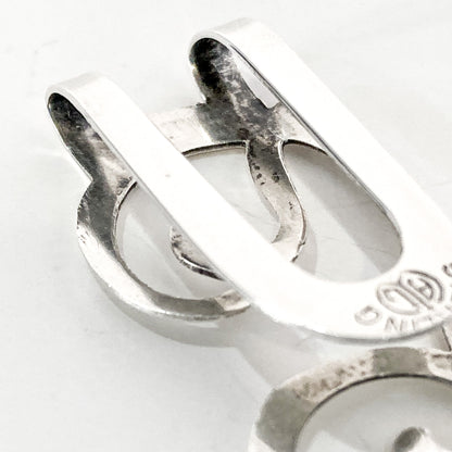 Vintage Sterling Silver Filigree Cursive Letter Napkin Money Paper Clip