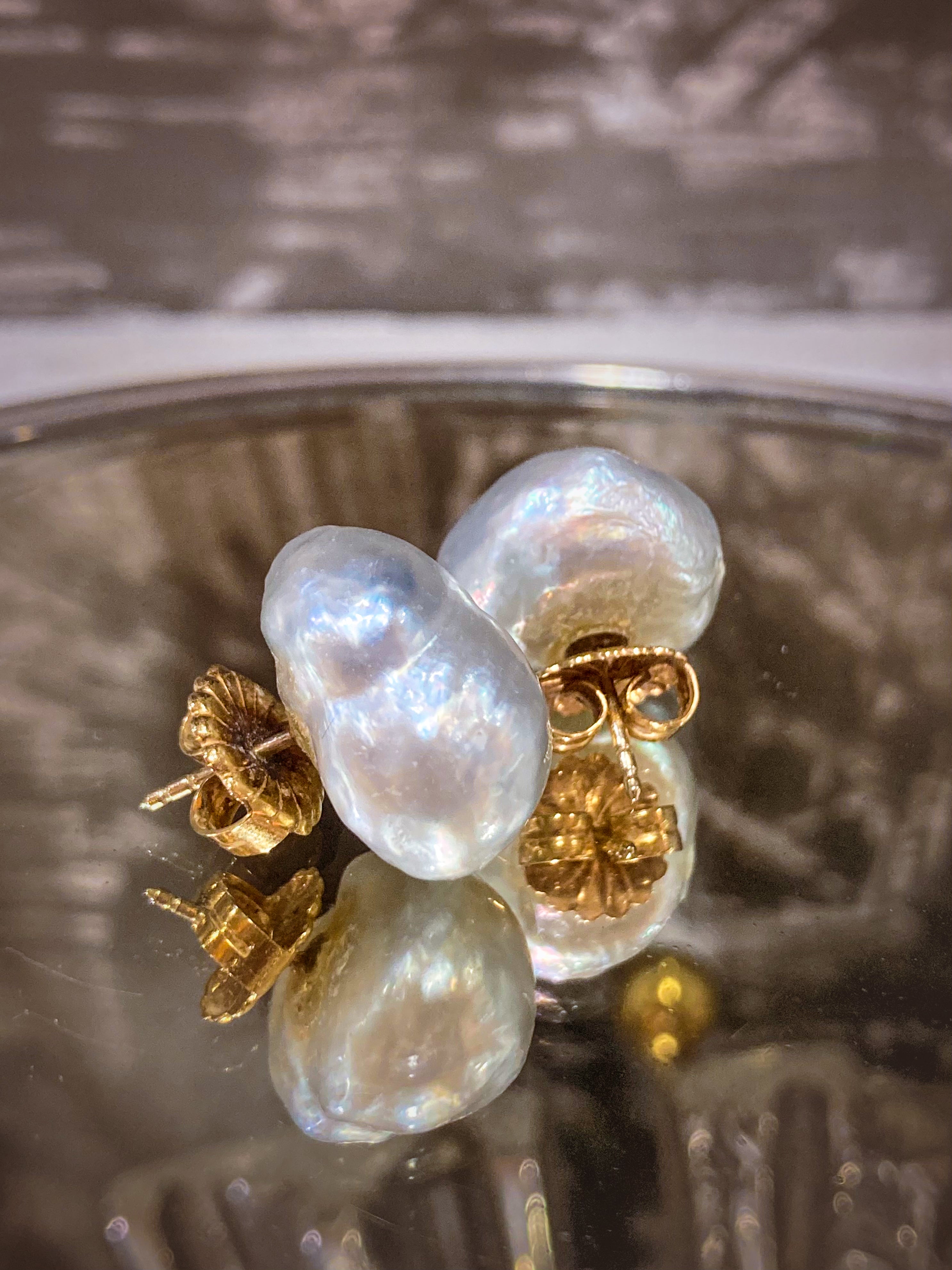 Antique gold pearl earrings hot sale